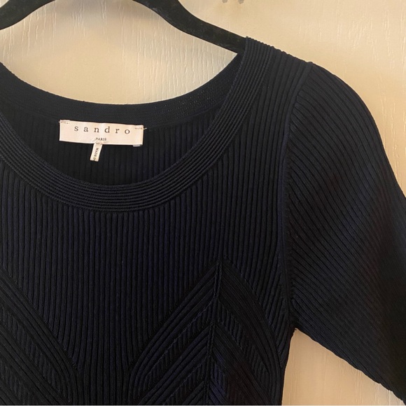 SANDRO Brunella Dress in Navy Blue - 2/4 - Picture 4 of 16